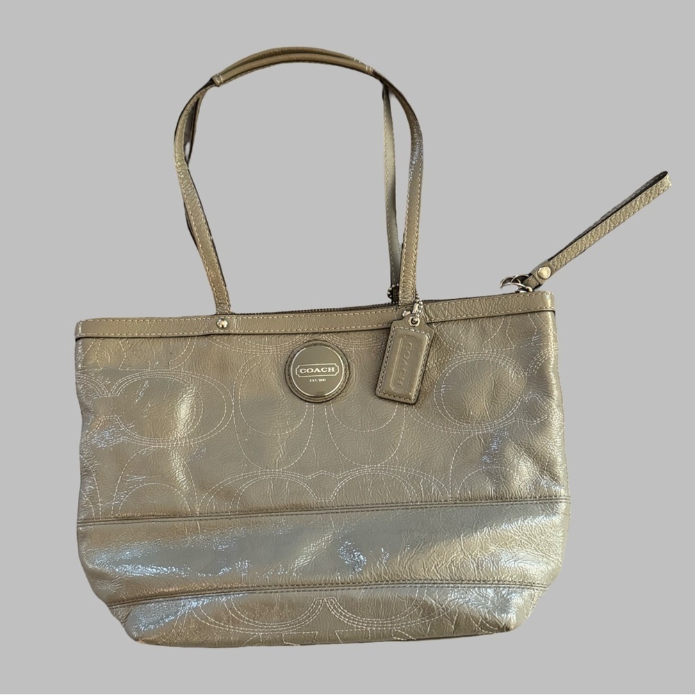 COACH Y2K Grey Leather Tote